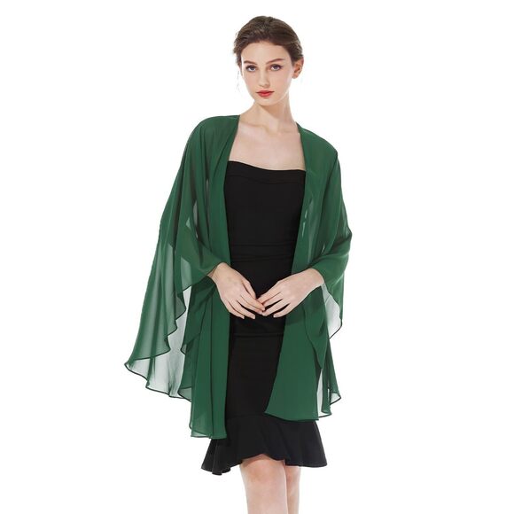 green shawls for dresses Chiffon Shawl Wrap Bridesmaid Shawl Prom Shawl Wedding Wrap Shawl Jade main image 1